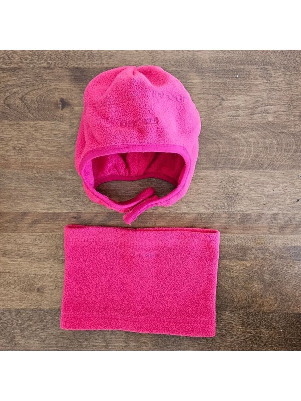 5/$25 OshKosh B'gosh Fuchsia Pink Fleece Hat and Neck Warmer Set